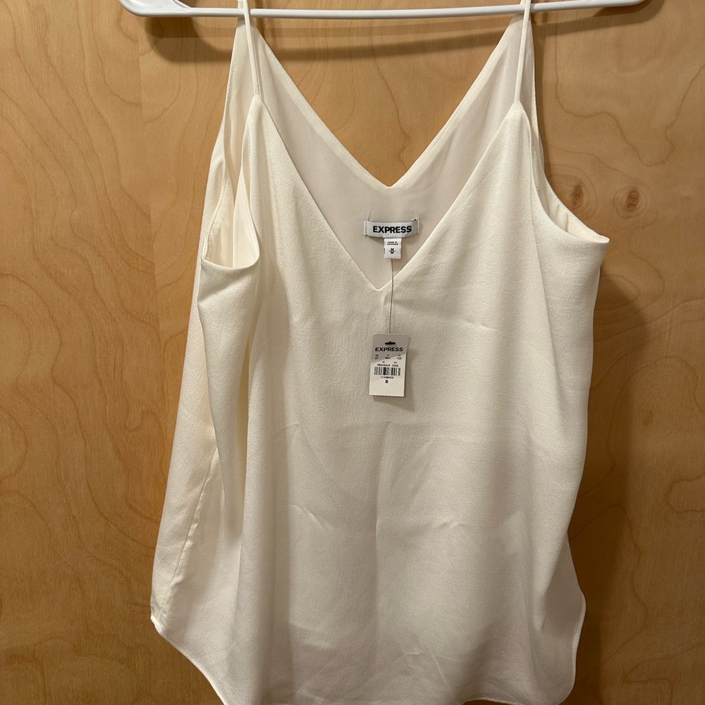 NWT Express White/Cream V-Neck Camisole Tank Top Size Medium